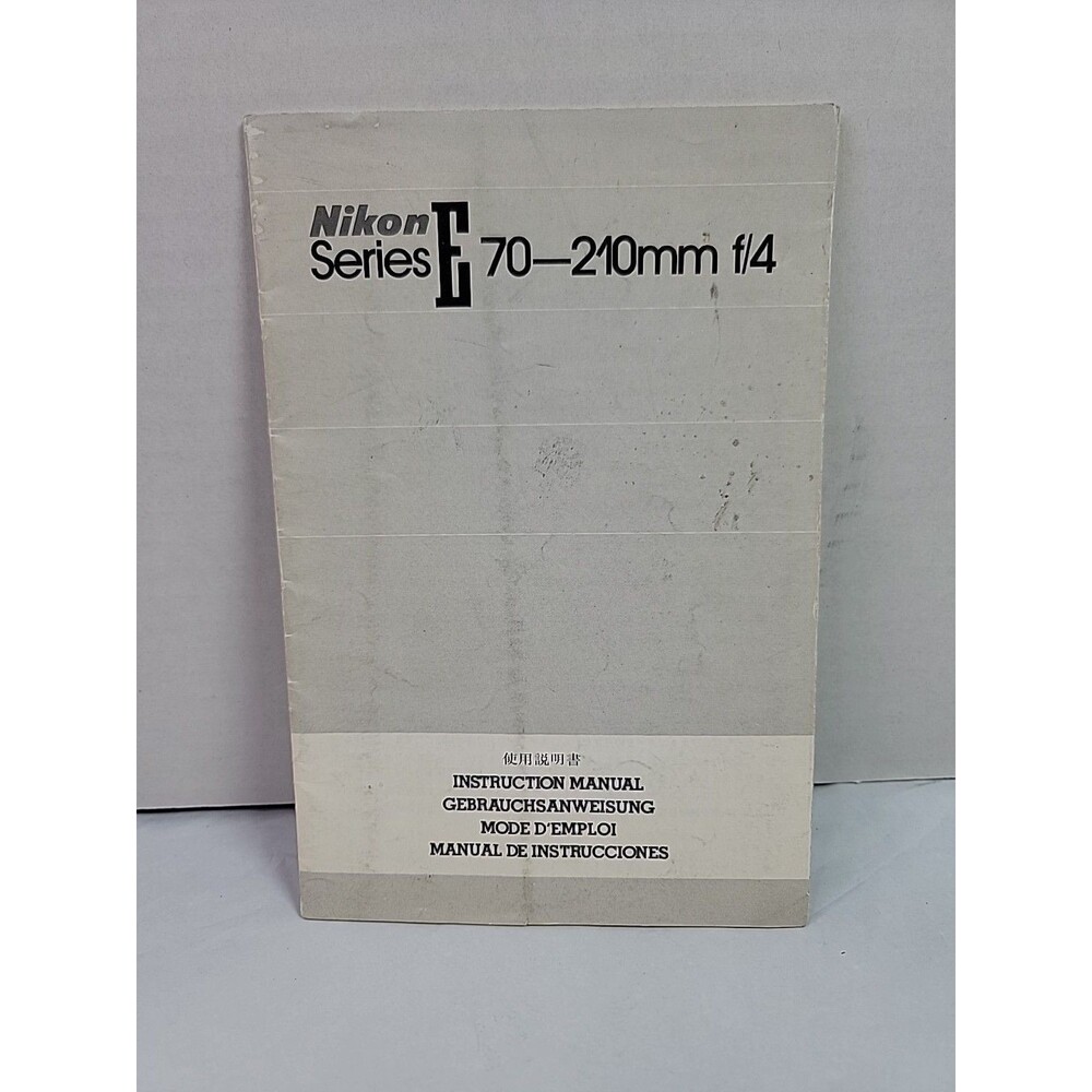 Nikon Series E 70-210mm f/4 Lens Instruction Manual